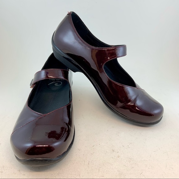 Dansko | Shoes | Dansko Black Cherry Patent Leather Opal Mary Janes Flats  Size 36 55 6 | Poshmark